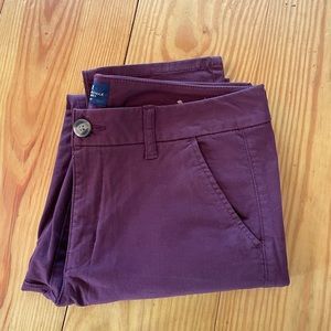 American Eagle Outfitters Women’s Maroon Stretch Skinny Chino Pants